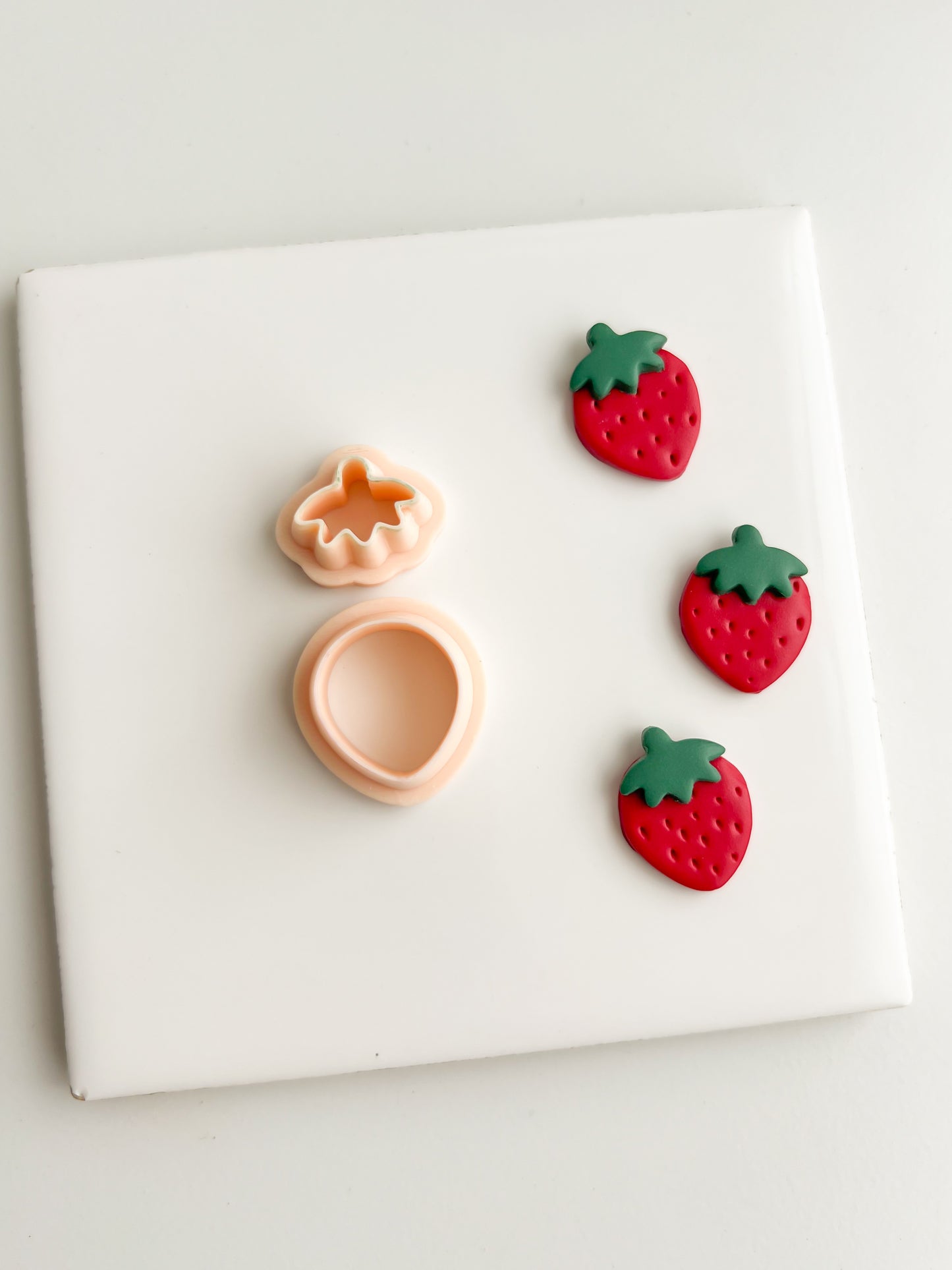 Strawberry No. 2 Clay Cutter | Strawberry No. 2 Polymer Clay Cutter for DIY Fruit Earrings Cute Jewelry and Handmade Berry Accessories