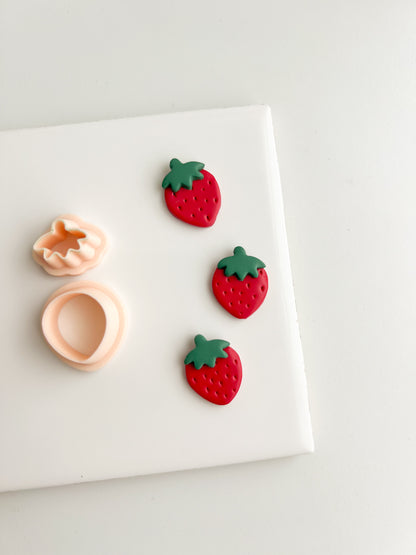 Strawberry No. 2 Clay Cutter | Strawberry No. 2 Polymer Clay Cutter for DIY Fruit Earrings Cute Jewelry and Handmade Berry Accessories