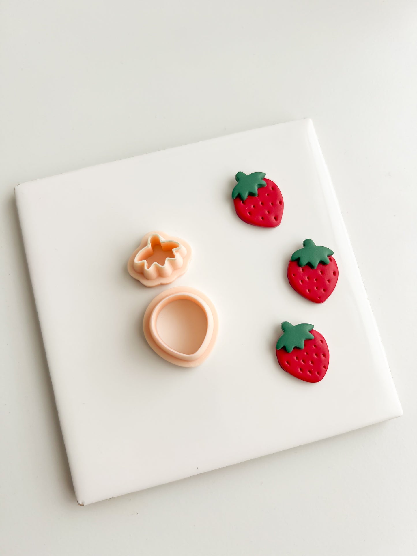 Strawberry No. 2 Clay Cutter | Strawberry No. 2 Polymer Clay Cutter for DIY Fruit Earrings Cute Jewelry and Handmade Berry Accessories