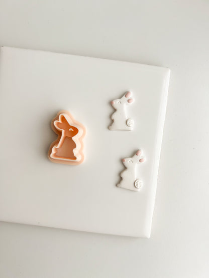 Standing Bunny No. 2 Clay Cutter | Standing Bunny No. 2 Polymer Clay Cutter for DIY Spring Earrings Bunny-Themed Jewelry and Handmade Cute Accessories