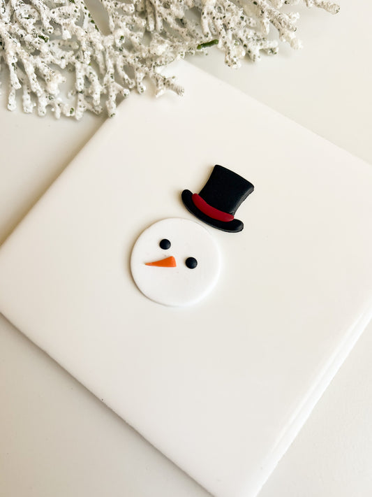 Snowman with Top Hat Clay Cutter | Christmas Snowman Polymer Clay Cutter for Earrings and Crafts