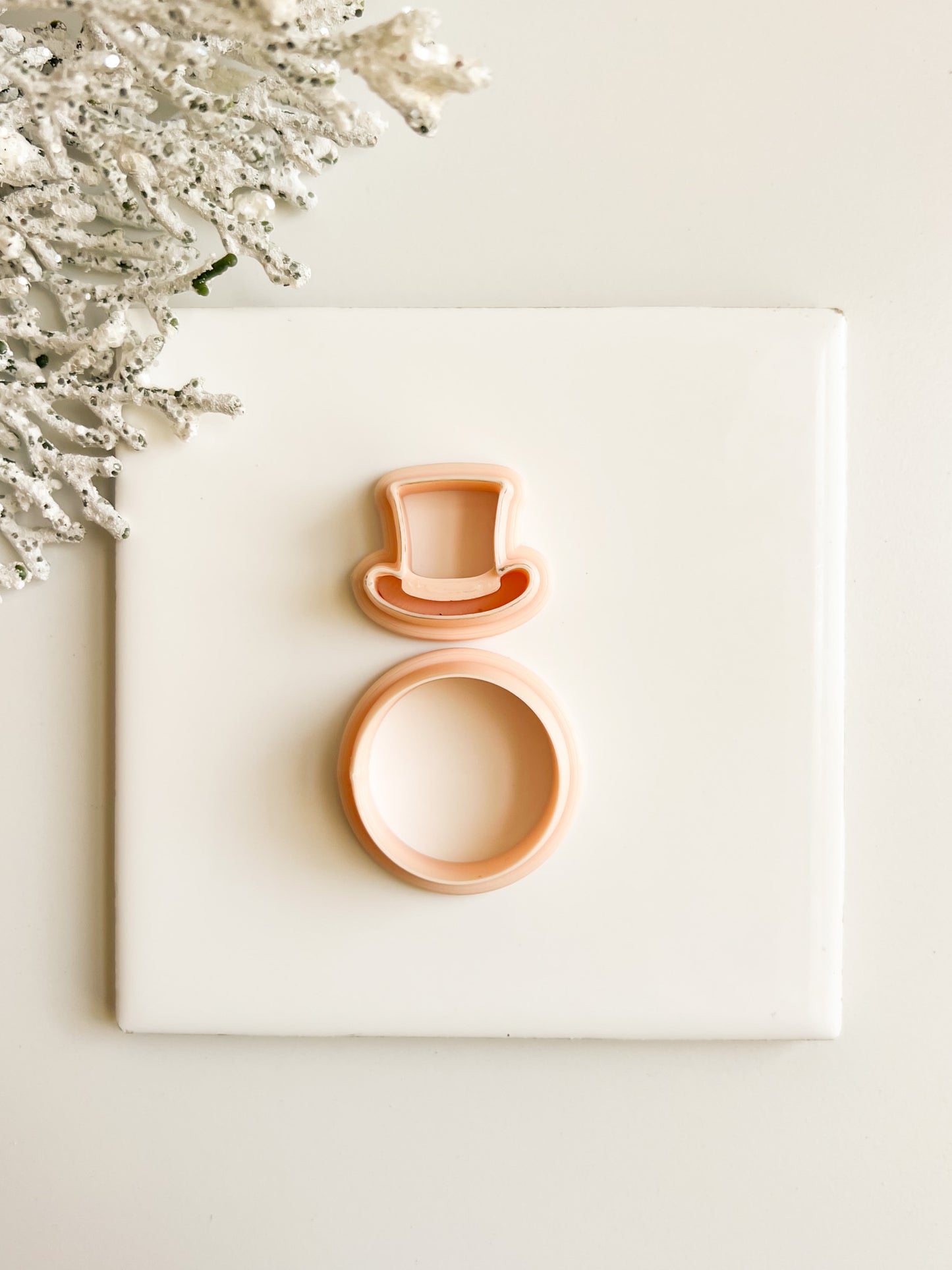 Snowman with Top Hat Clay Cutter | Christmas Snowman Polymer Clay Cutter for Earrings and Crafts