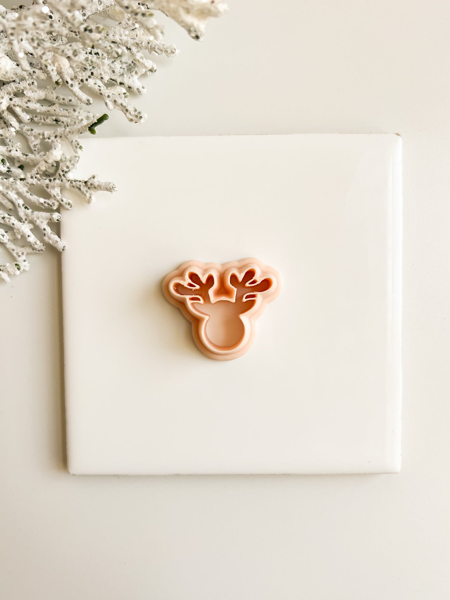 Reindeer Head No. 1 Clay Cutter | Festive Reindeer Polymer Clay Cutter for DIY Jewelry and Baking