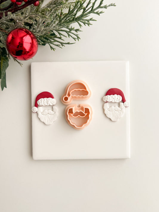 Santa Beard No. 2 Set Clay Cutters | Santa Beard No. 2 Polymer Clay Cutter Set for DIY Christmas Earrings Santa-Themed Jewelry and Handmade Holiday Accessories
