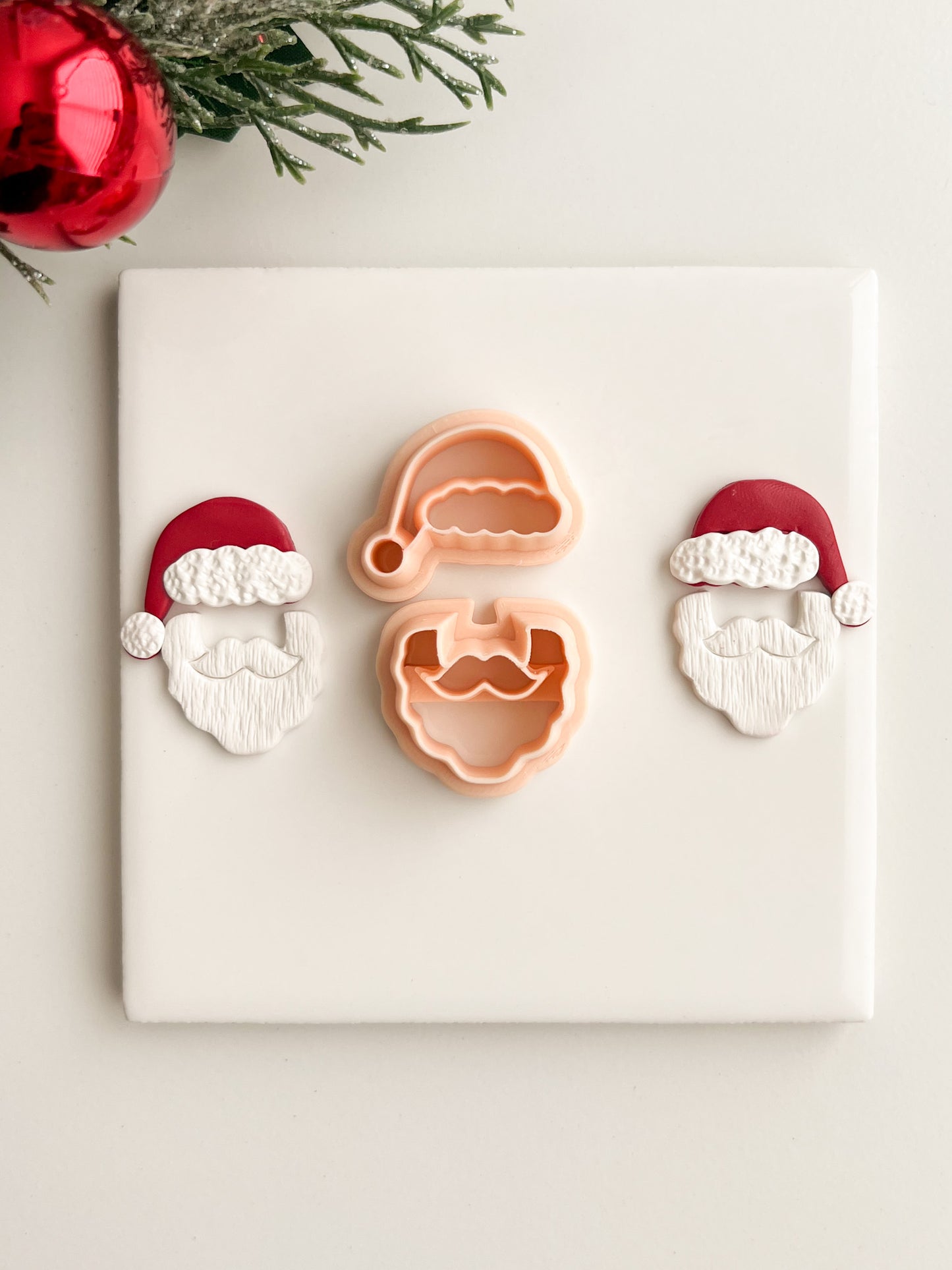 Santa Beard No. 2 Set Clay Cutters | Santa Beard No. 2 Polymer Clay Cutter Set for DIY Christmas Earrings Santa-Themed Jewelry and Handmade Holiday Accessories