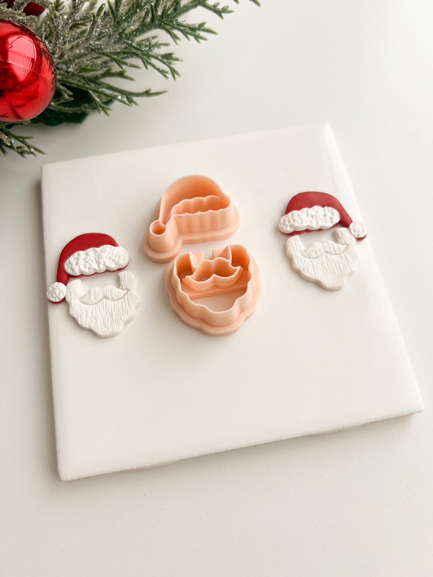 Santa Beard No. 2 Set Clay Cutters | Santa Beard No. 2 Polymer Clay Cutter Set for DIY Christmas Earrings Santa-Themed Jewelry and Handmade Holiday Accessories