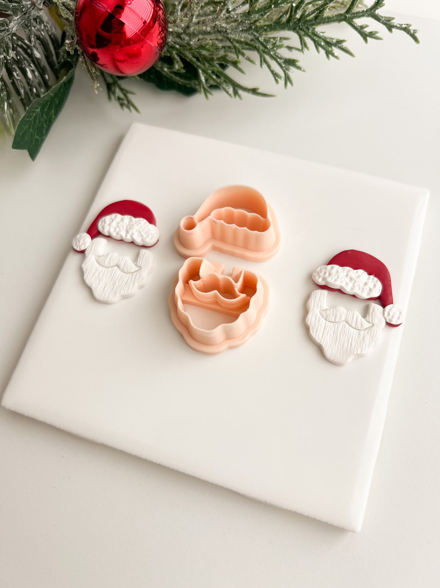 Santa Beard No. 2 Set Clay Cutters | Santa Beard No. 2 Polymer Clay Cutter Set for DIY Christmas Earrings Santa-Themed Jewelry and Handmade Holiday Accessories