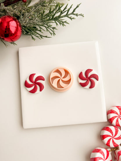 Peppermint No. 2 Clay Cutter | Peppermint No. 2 Polymer Clay Cutter for DIY Winter Earrings Festive Jewelry and Handmade Christmas Accessories