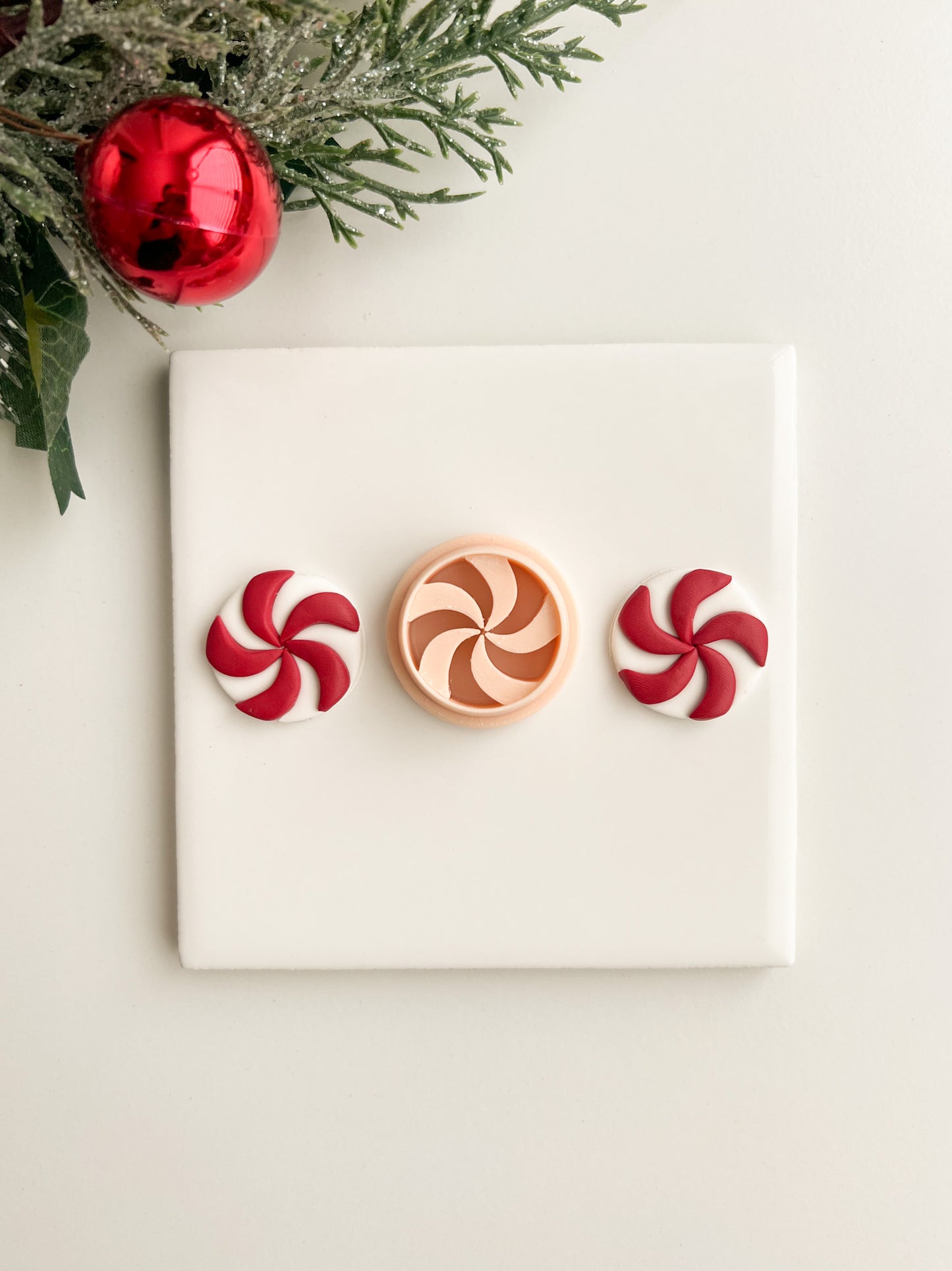 Peppermint No. 2 Clay Cutter | Peppermint No. 2 Polymer Clay Cutter for DIY Winter Earrings Festive Jewelry and Handmade Christmas Accessories