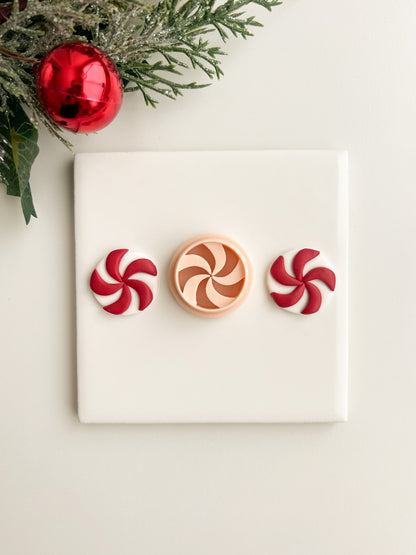Peppermint No. 2 Clay Cutter | Peppermint No. 2 Polymer Clay Cutter for DIY Winter Earrings Festive Jewelry and Handmade Christmas Accessories