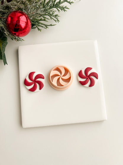 Peppermint No. 2 Clay Cutter | Peppermint No. 2 Polymer Clay Cutter for DIY Winter Earrings Festive Jewelry and Handmade Christmas Accessories