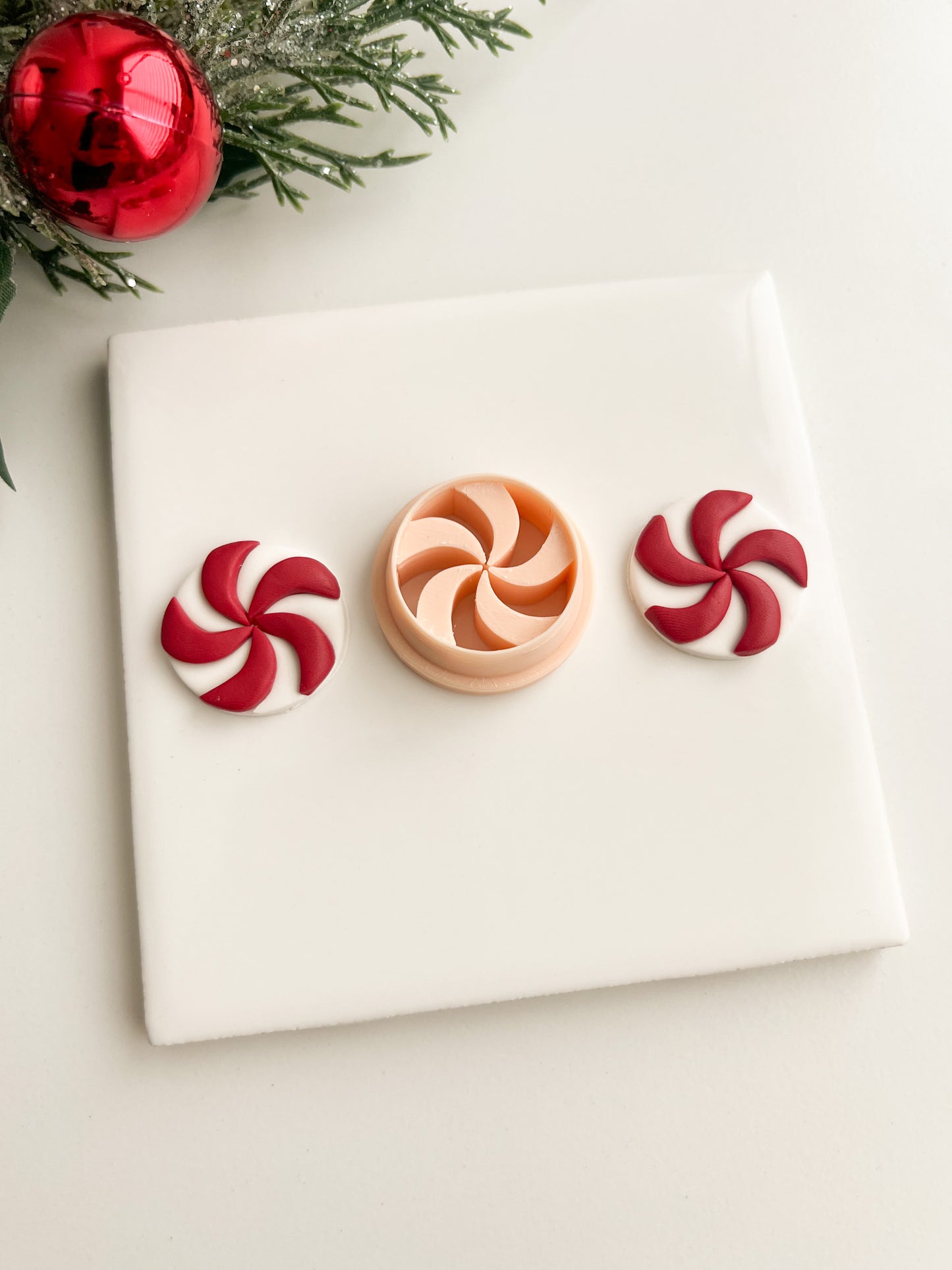 Peppermint No. 2 Clay Cutter | Peppermint No. 2 Polymer Clay Cutter for DIY Winter Earrings Festive Jewelry and Handmade Christmas Accessories