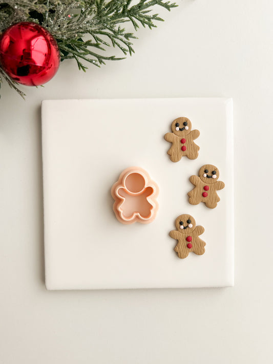 Gingerbread Woman No. 2 Clay Cutter | Gingerbread Woman No. 2 Polymer Clay Cutter for DIY Christmas Earrings Baking Jewelry and Handmade Festive Accessories