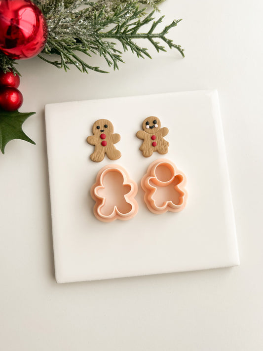 Gingerbread Couple No. 2 Clay Cutters | Gingerbread Couple No. 2 Polymer Clay Cutters for DIY Holiday Earrings Cute Christmas Jewelry and Handmade Winter Accessories