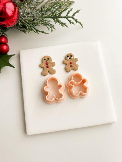 Gingerbread Couple No. 2 Clay Cutters | Gingerbread Couple No. 2 Polymer Clay Cutters for DIY Holiday Earrings Cute Christmas Jewelry and Handmade Winter Accessories