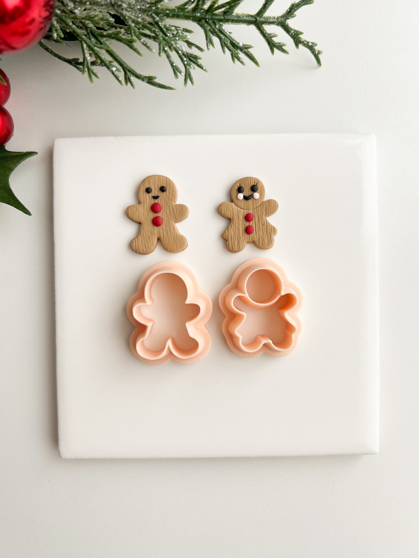 Gingerbread Couple No. 2 Clay Cutters | Gingerbread Couple No. 2 Polymer Clay Cutters for DIY Holiday Earrings Cute Christmas Jewelry and Handmade Winter Accessories