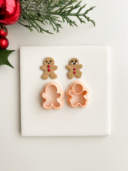 Gingerbread Couple No. 2 Clay Cutters | Gingerbread Couple No. 2 Polymer Clay Cutters for DIY Holiday Earrings Cute Christmas Jewelry and Handmade Winter Accessories