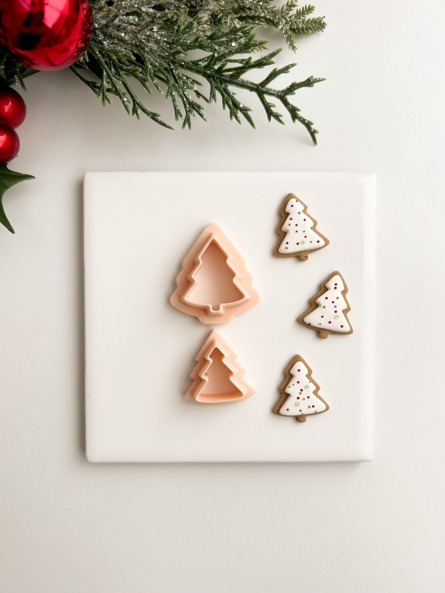 Sugar Cookie Tree Clay Cutter | Sugar Cookie Tree Polymer Clay Cutter for DIY Festive Earrings Holiday Jewelry and Handmade Christmas Accessories