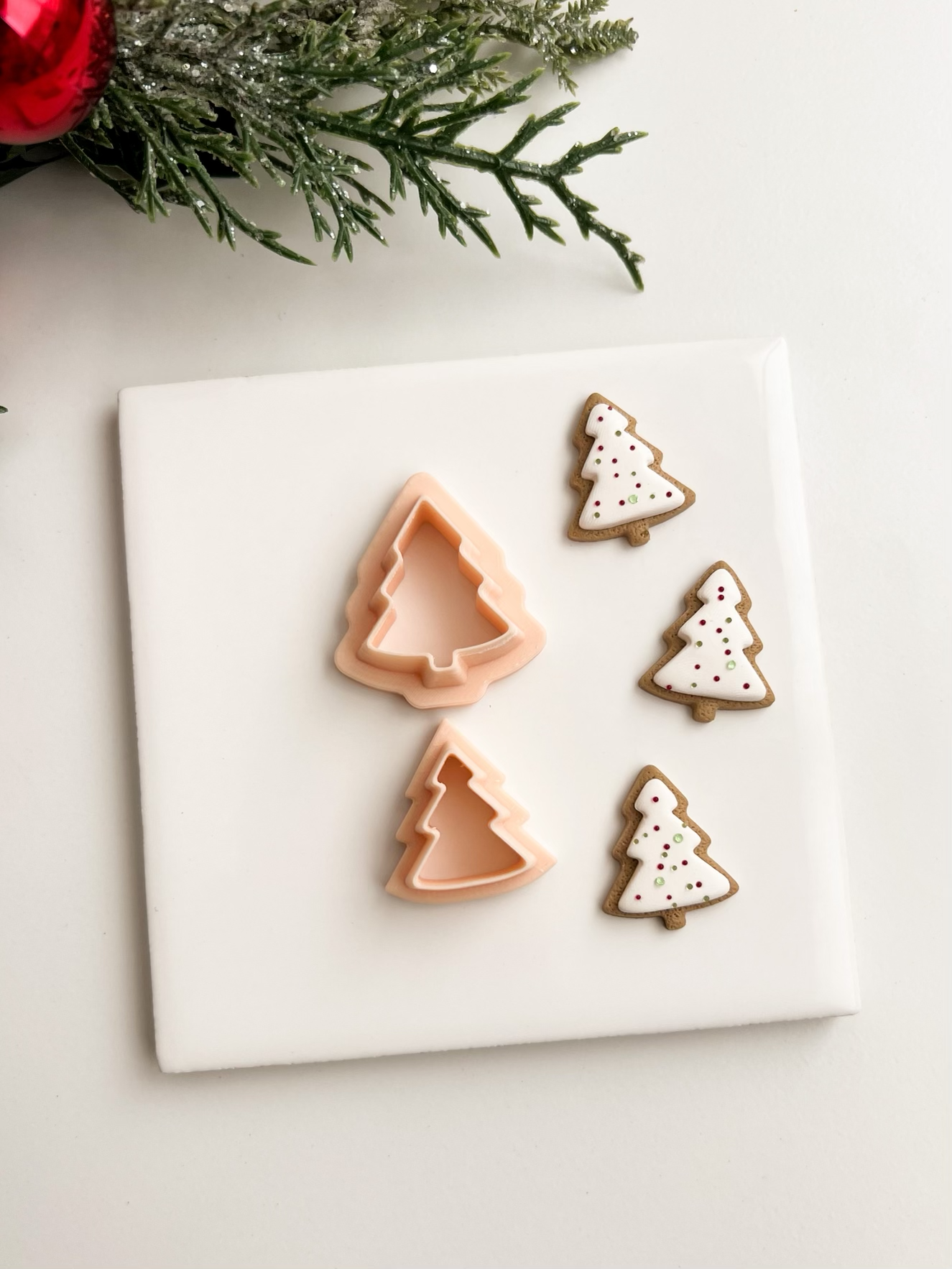 Sugar Cookie Tree Clay Cutter | Sugar Cookie Tree Polymer Clay Cutter for DIY Festive Earrings Holiday Jewelry and Handmade Christmas Accessories