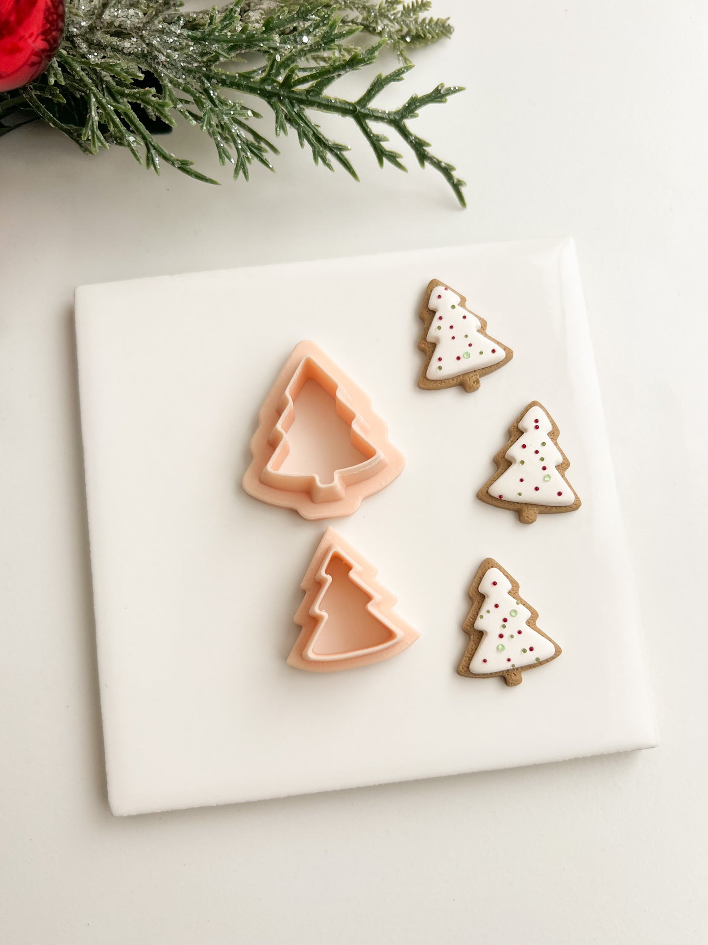 Sugar Cookie Tree Clay Cutter | Sugar Cookie Tree Polymer Clay Cutter for DIY Festive Earrings Holiday Jewelry and Handmade Christmas Accessories