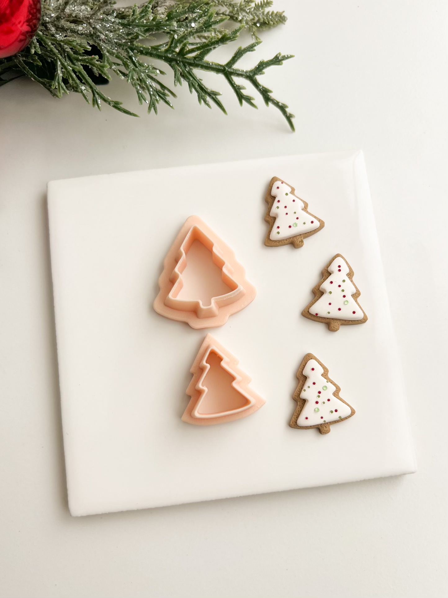 Sugar Cookie Tree Clay Cutter | Sugar Cookie Tree Polymer Clay Cutter for DIY Festive Earrings Holiday Jewelry and Handmade Christmas Accessories