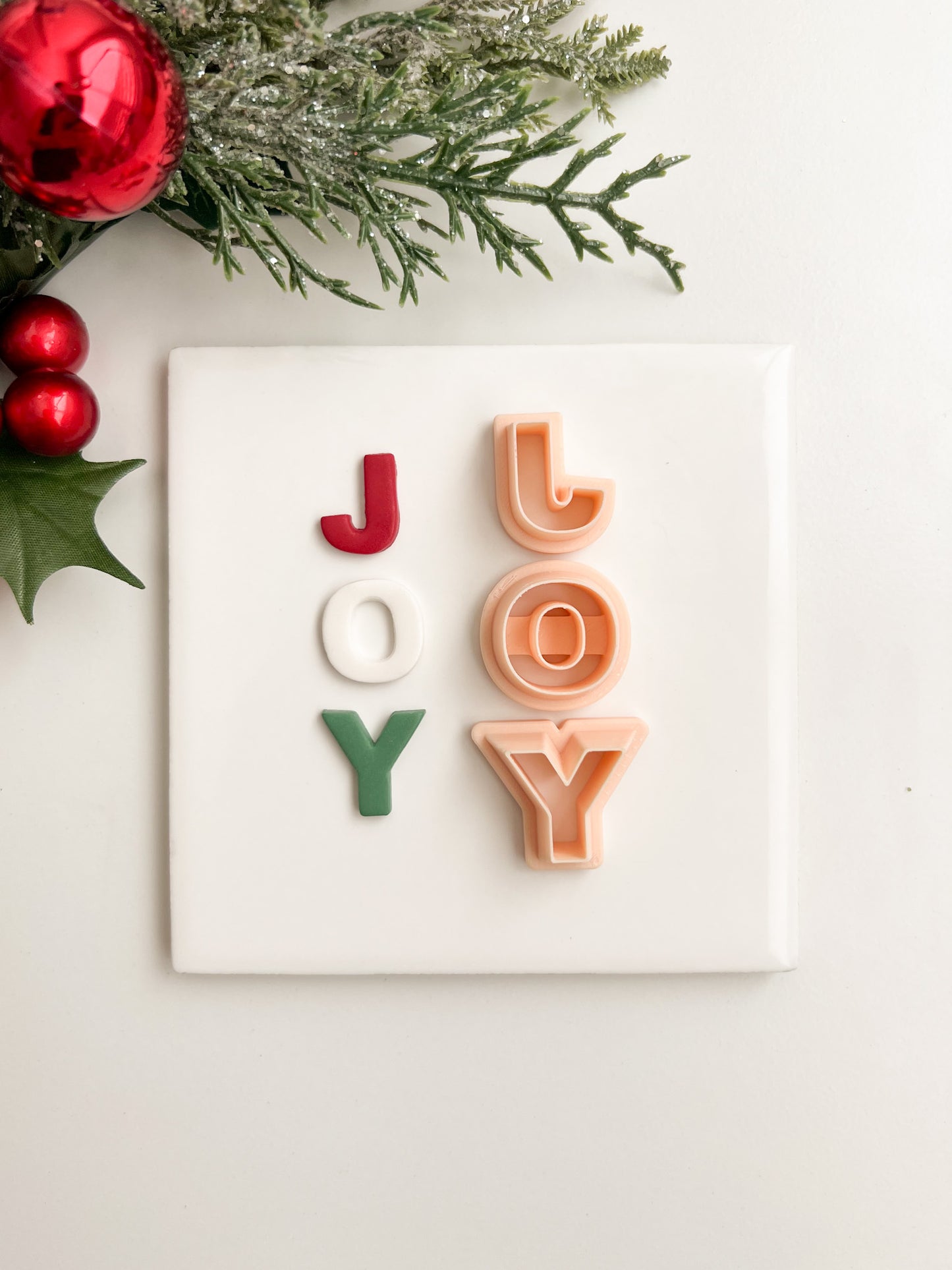 Joy Letters Clay Cutter | Joy Letters Polymer Clay Cutter for DIY Holiday Earrings Festive Jewelry and Handmade Christmas Accessories