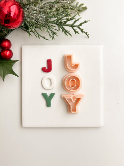 Joy Letters Clay Cutter | Joy Letters Polymer Clay Cutter for DIY Holiday Earrings Festive Jewelry and Handmade Christmas Accessories