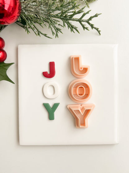 Joy Letters Clay Cutter | Joy Letters Polymer Clay Cutter for DIY Holiday Earrings Festive Jewelry and Handmade Christmas Accessories