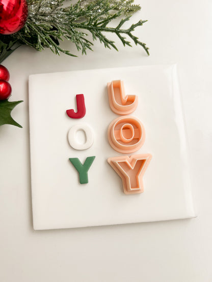 Joy Letters Clay Cutter | Joy Letters Polymer Clay Cutter for DIY Holiday Earrings Festive Jewelry and Handmade Christmas Accessories