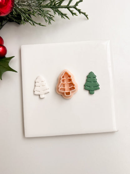 Rustic Tree Clay Cutter | Christmas Rustic Tree Polymer Clay Cutter for Nature-Inspired Earrings and Decorations