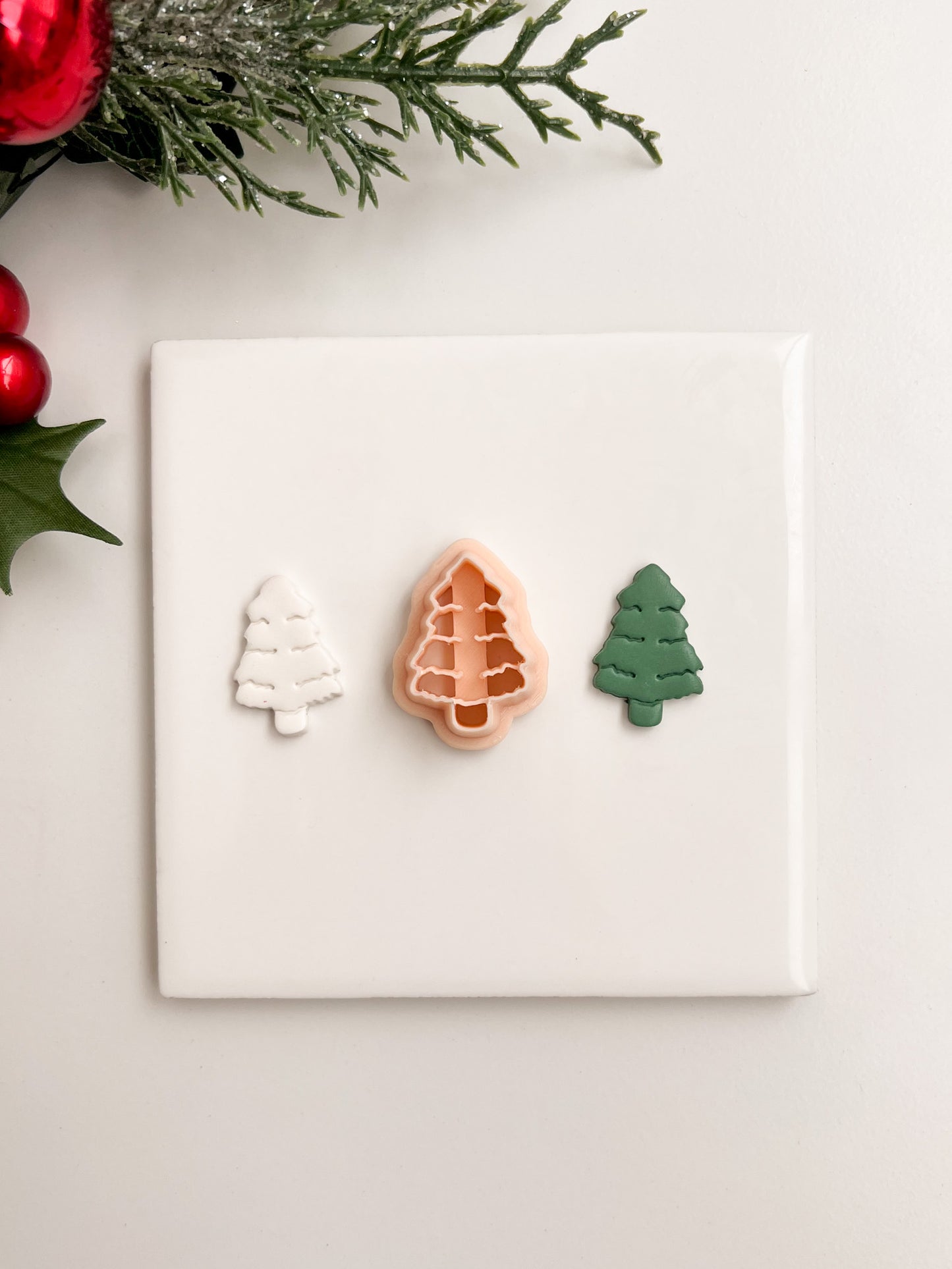 Rustic Tree Clay Cutter | Christmas Rustic Tree Polymer Clay Cutter for Nature-Inspired Earrings and Decorations