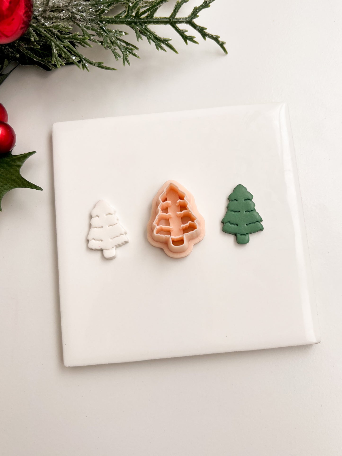 Rustic Tree Clay Cutter | Christmas Rustic Tree Polymer Clay Cutter for Nature-Inspired Earrings and Decorations