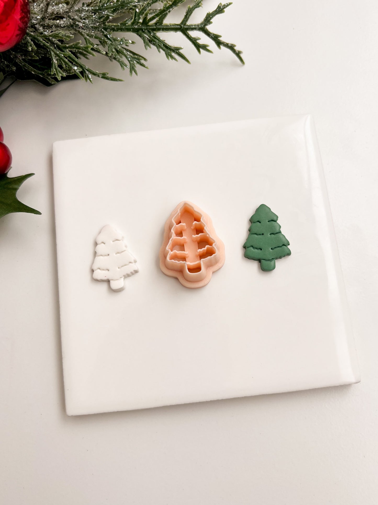 Rustic Tree Clay Cutter | Christmas Rustic Tree Polymer Clay Cutter for Nature-Inspired Earrings and Decorations