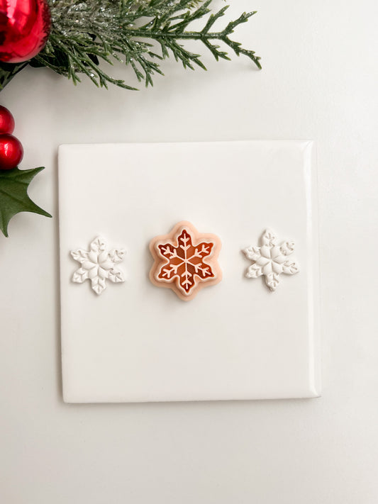 Snowflake No. 3 Clay Cutter | Snowflake No. 3 Polymer Clay Cutter for DIY Frosty Earrings Holiday Jewelry and Handmade Winter Accessories