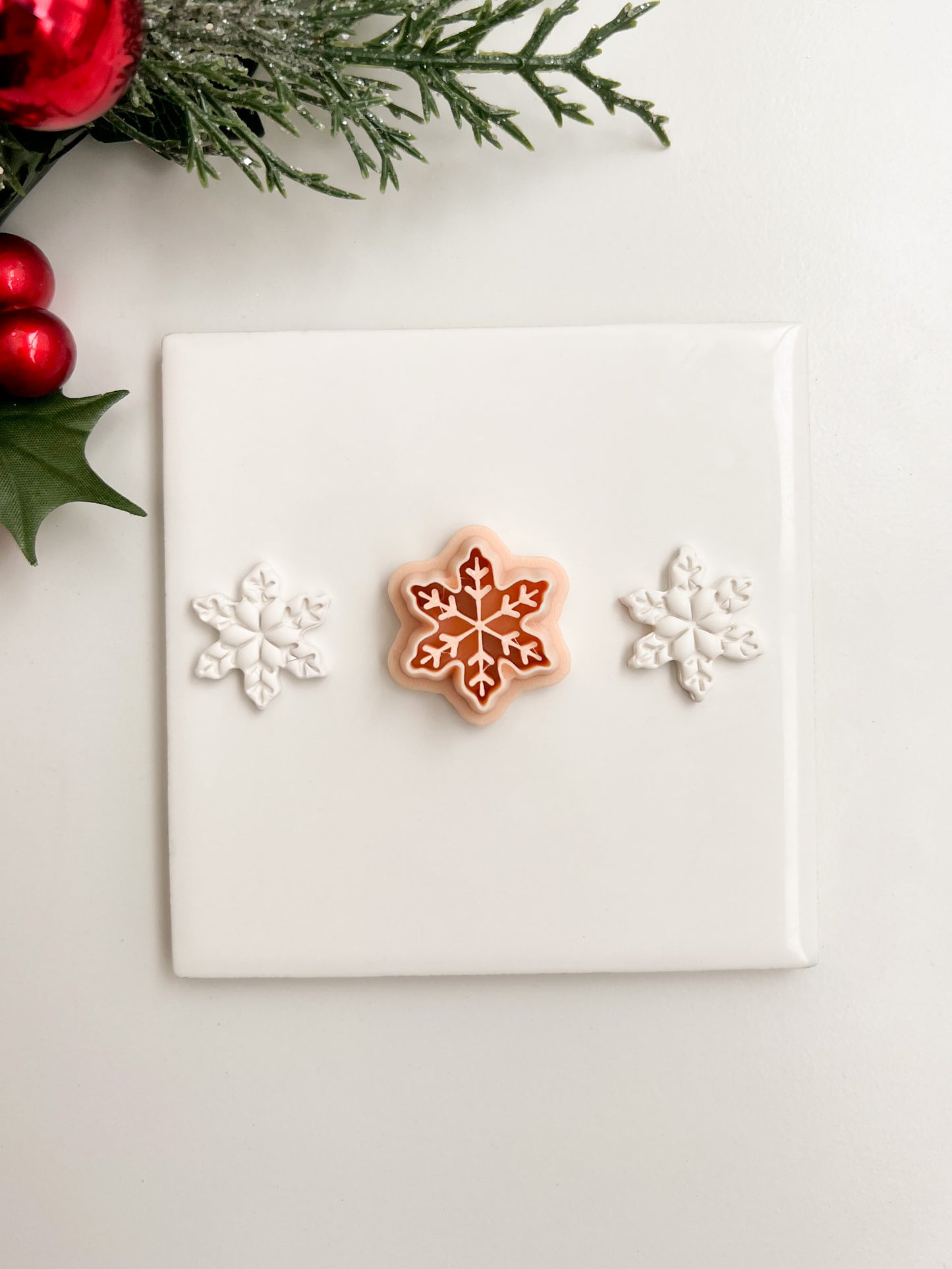 Snowflake No. 3 Clay Cutter | Snowflake No. 3 Polymer Clay Cutter for DIY Frosty Earrings Holiday Jewelry and Handmade Winter Accessories