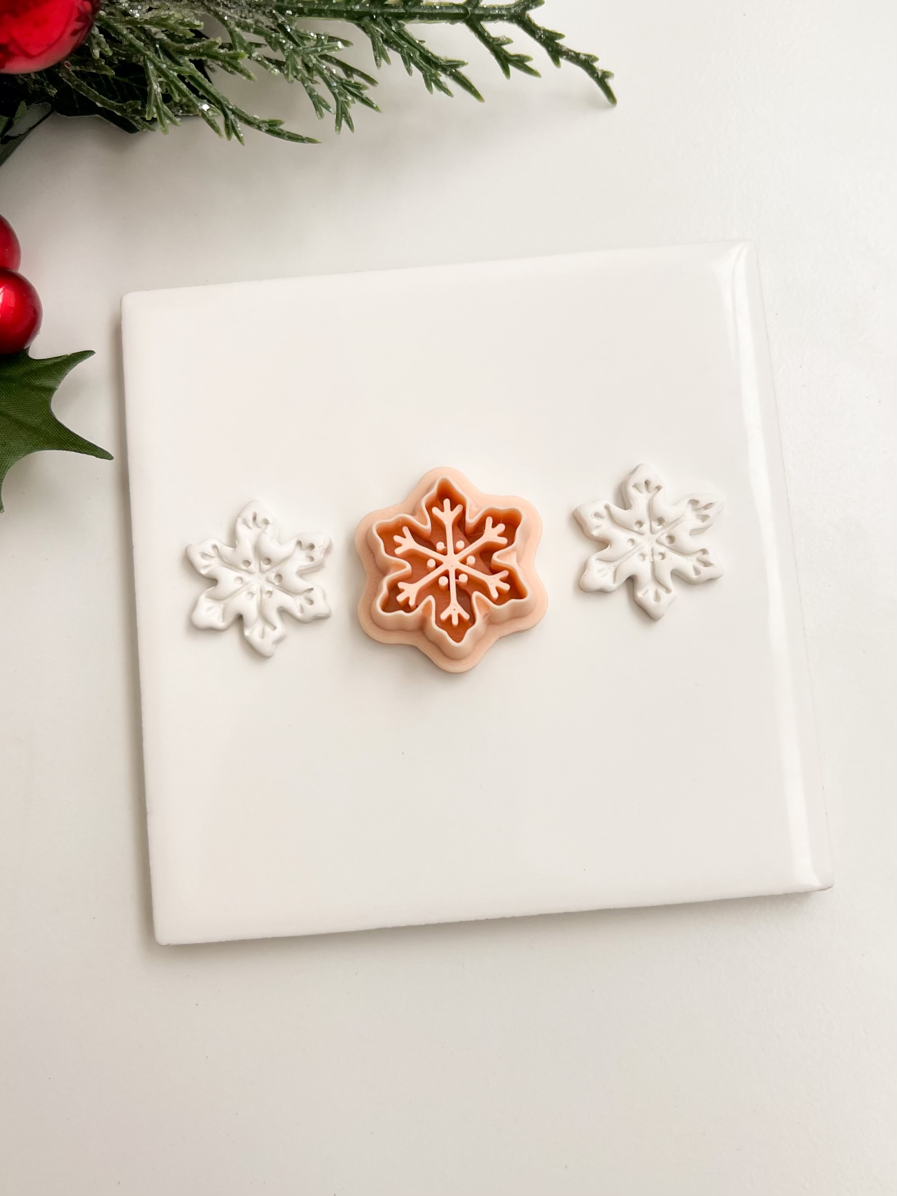 Snowflake No. 4 Clay Cutter | Snowflake No. 4 Polymer Clay Cutter for DIY Christmas Earrings Snowflake Jewelry and Handmade Festive Accessories