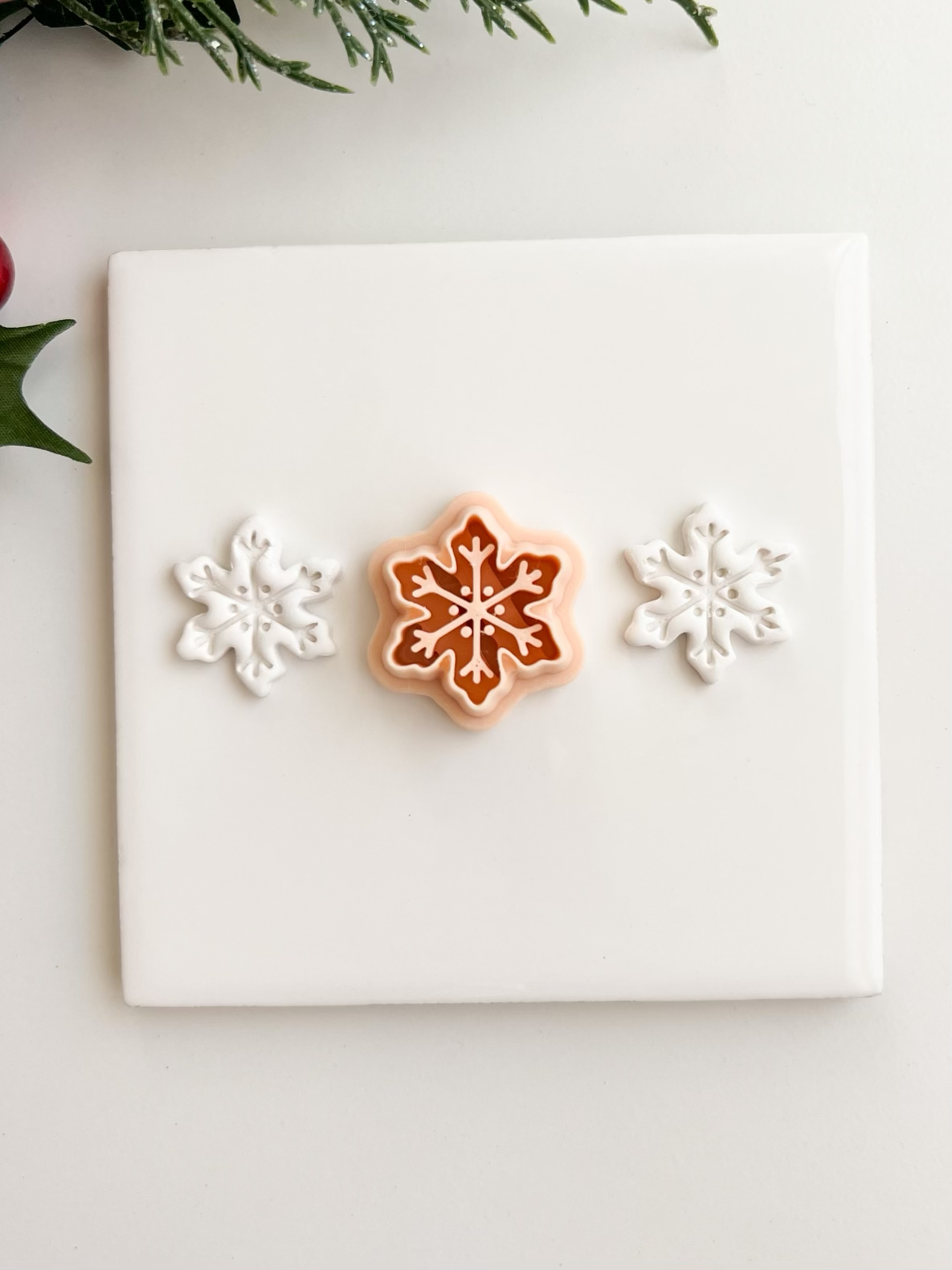 Snowflake No. 4 Clay Cutter | Snowflake No. 4 Polymer Clay Cutter for DIY Christmas Earrings Snowflake Jewelry and Handmade Festive Accessories