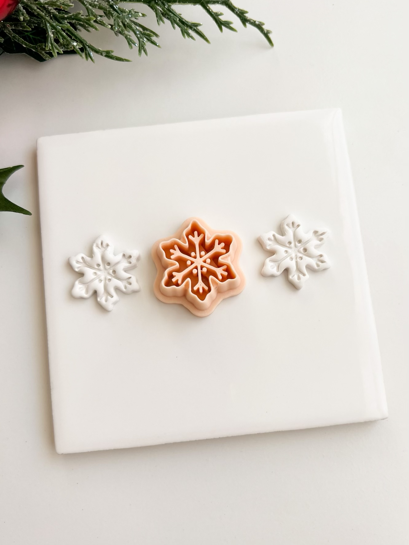 Snowflake No. 4 Clay Cutter | Snowflake No. 4 Polymer Clay Cutter for DIY Christmas Earrings Snowflake Jewelry and Handmade Festive Accessories