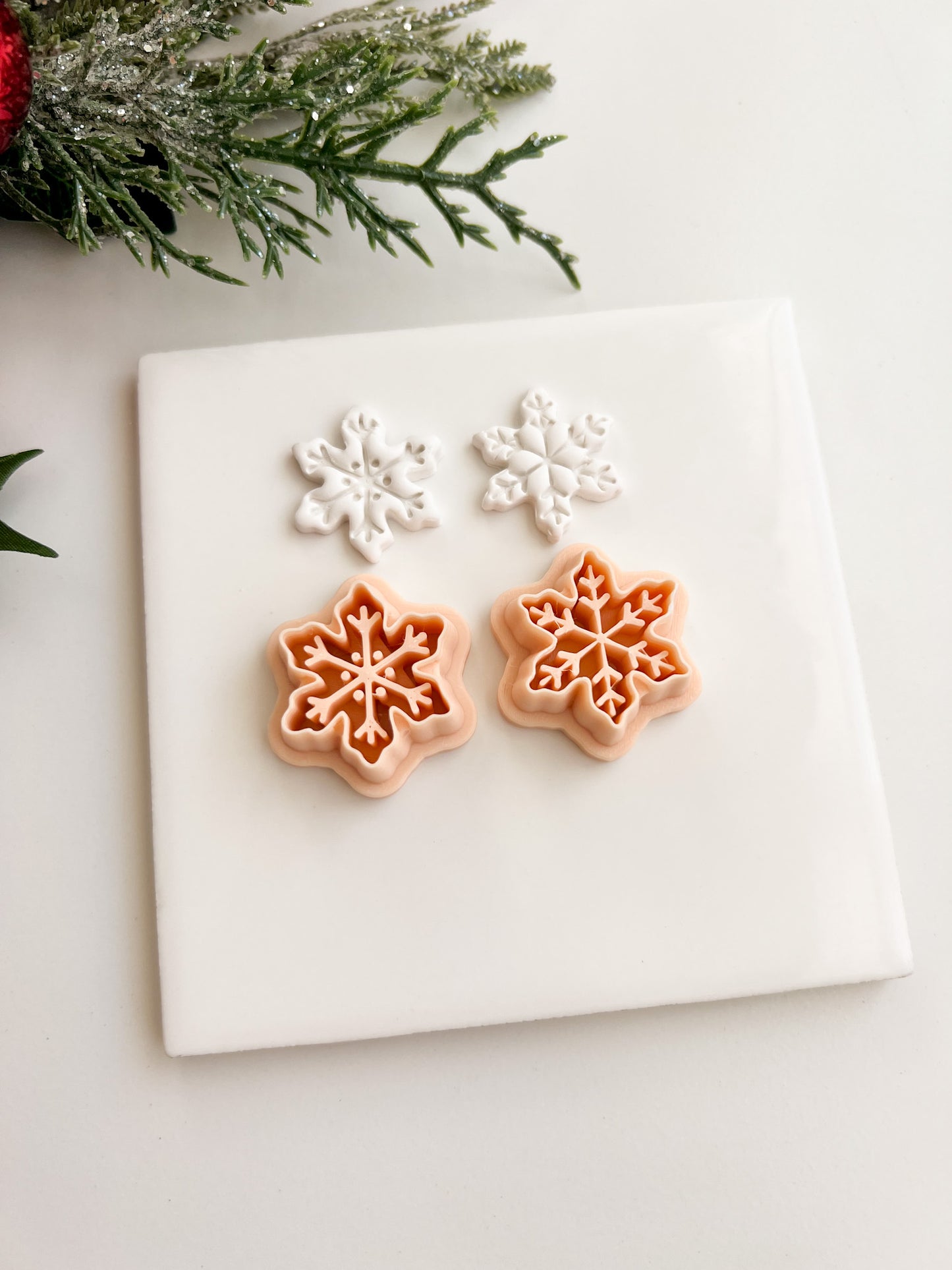 Snowflake Set No. 2 Clay Cutter | Snowflake Set No. 2 Polymer Clay Cutter for DIY Snowflake Earrings Holiday Jewelry and Handmade Christmas Accessories