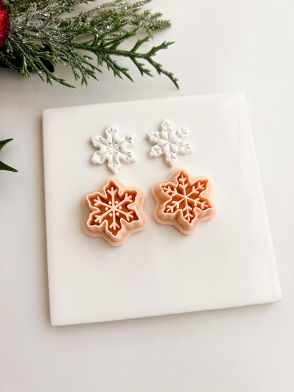 Snowflake Set No. 2 Clay Cutter | Snowflake Set No. 2 Polymer Clay Cutter for DIY Snowflake Earrings Holiday Jewelry and Handmade Christmas Accessories