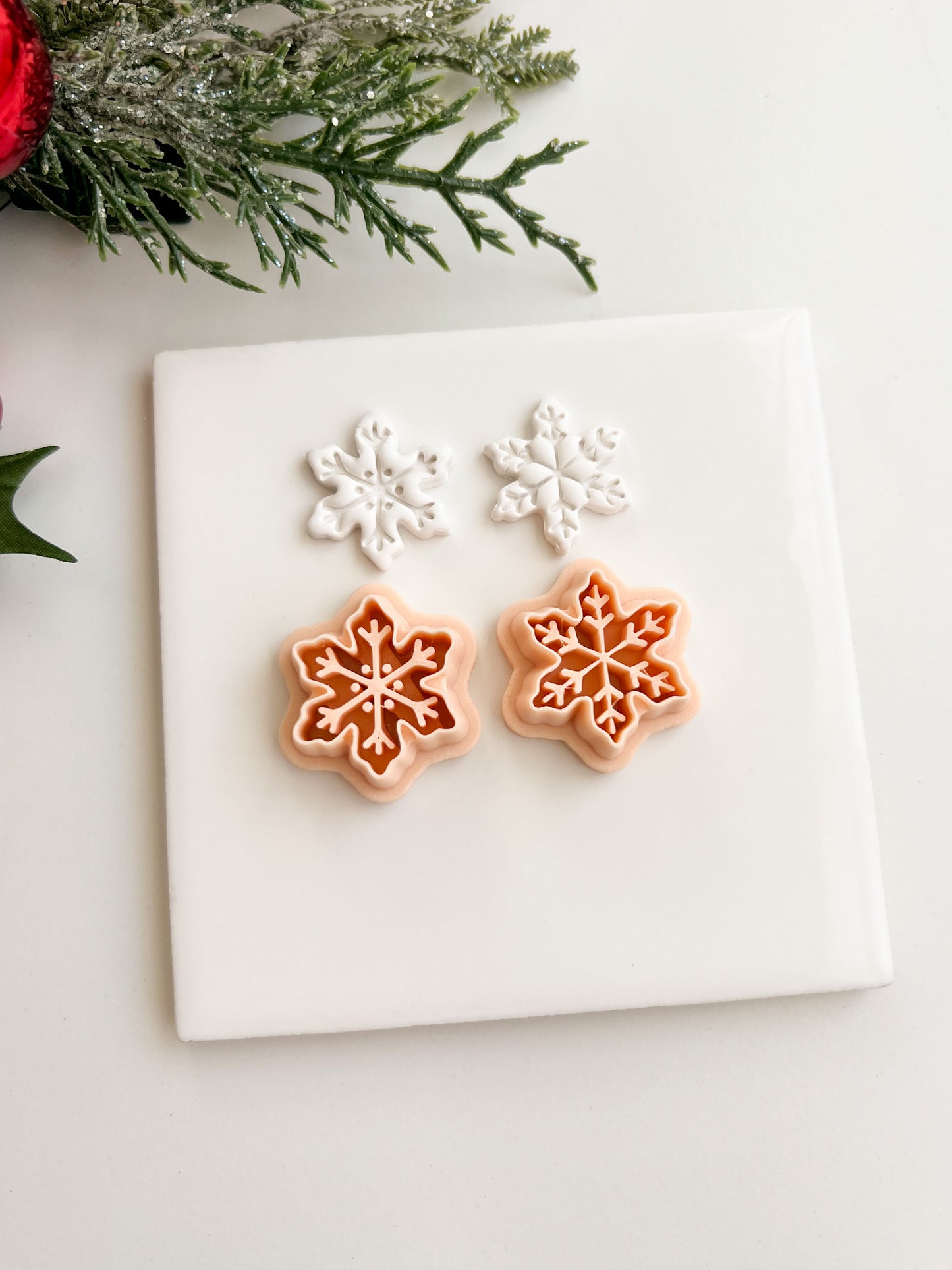 Snowflake Set No. 2 Clay Cutter | Snowflake Set No. 2 Polymer Clay Cutter for DIY Snowflake Earrings Holiday Jewelry and Handmade Christmas Accessories