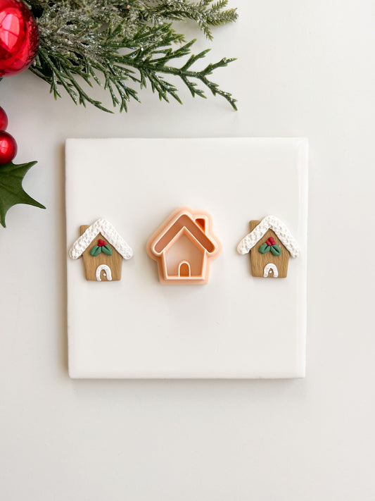 Gingerbread House No. 2 Clay Cutter | Gingerbread House No. 2 Polymer Clay Cutter for DIY Christmas Earrings Cookie-Themed Jewelry and Handmade Holiday Accessories