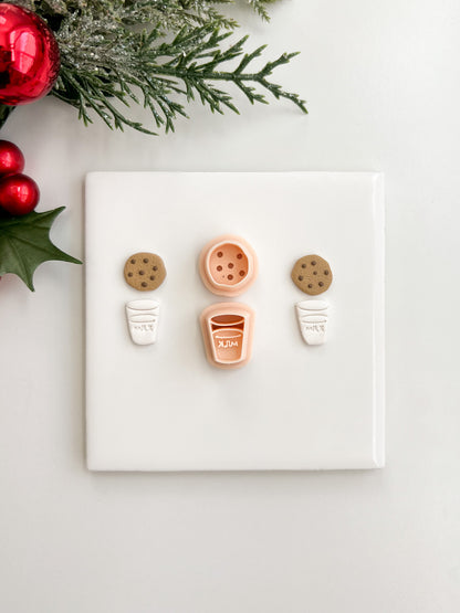 Milk and Cookies Clay Cutter | Milk and Cookies Polymer Clay Cutter for DIY Dessert Earrings Pastry Jewelry and Handmade Bakery Accessories