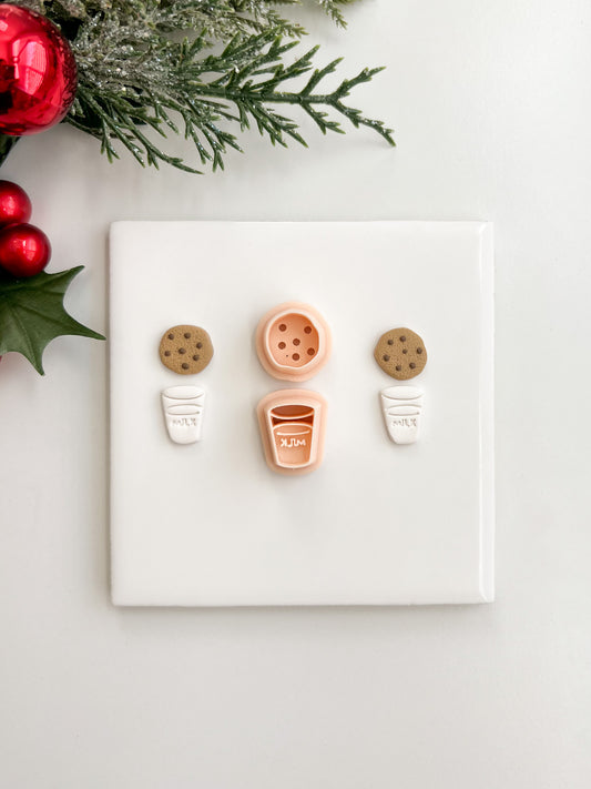 Milk and Cookies Clay Cutter | Milk and Cookies Polymer Clay Cutter for DIY Dessert Earrings Pastry Jewelry and Handmade Bakery Accessories