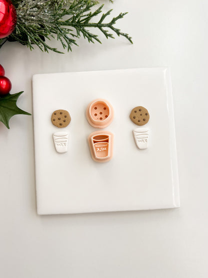 Milk and Cookies Clay Cutter | Milk and Cookies Polymer Clay Cutter for DIY Dessert Earrings Pastry Jewelry and Handmade Bakery Accessories