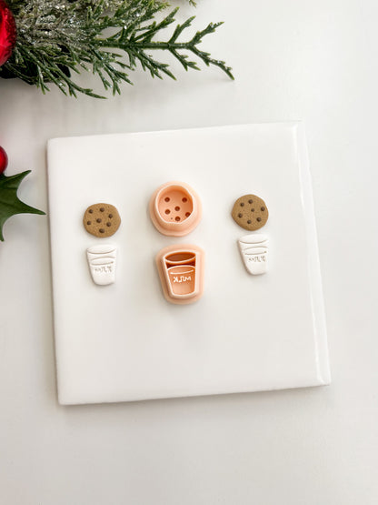 Milk and Cookies Clay Cutter | Milk and Cookies Polymer Clay Cutter for DIY Dessert Earrings Pastry Jewelry and Handmade Bakery Accessories