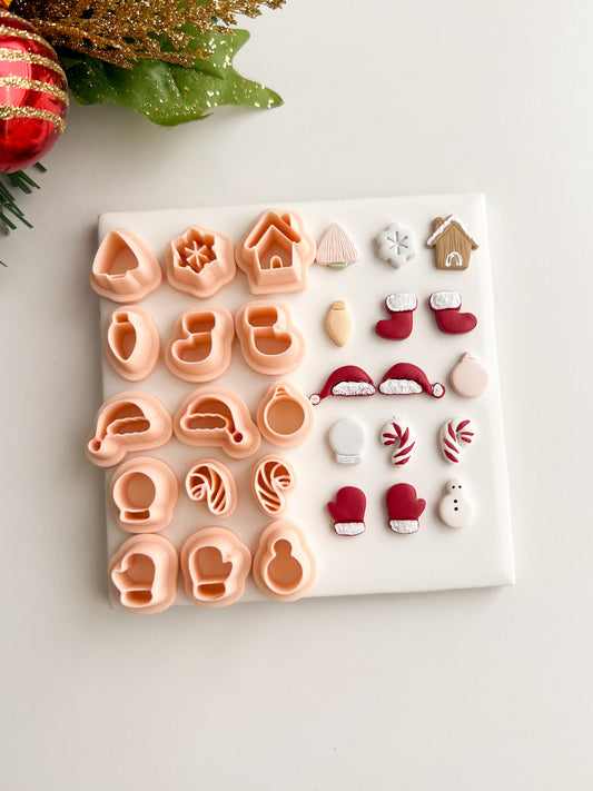 Mega Christmas Stud Pack Clay Cutters | Mega Christmas Stud Pack Polymer Clay Cutters for DIY Holiday Earrings Christmas-Themed Jewelry and Handmade Festive Accessories