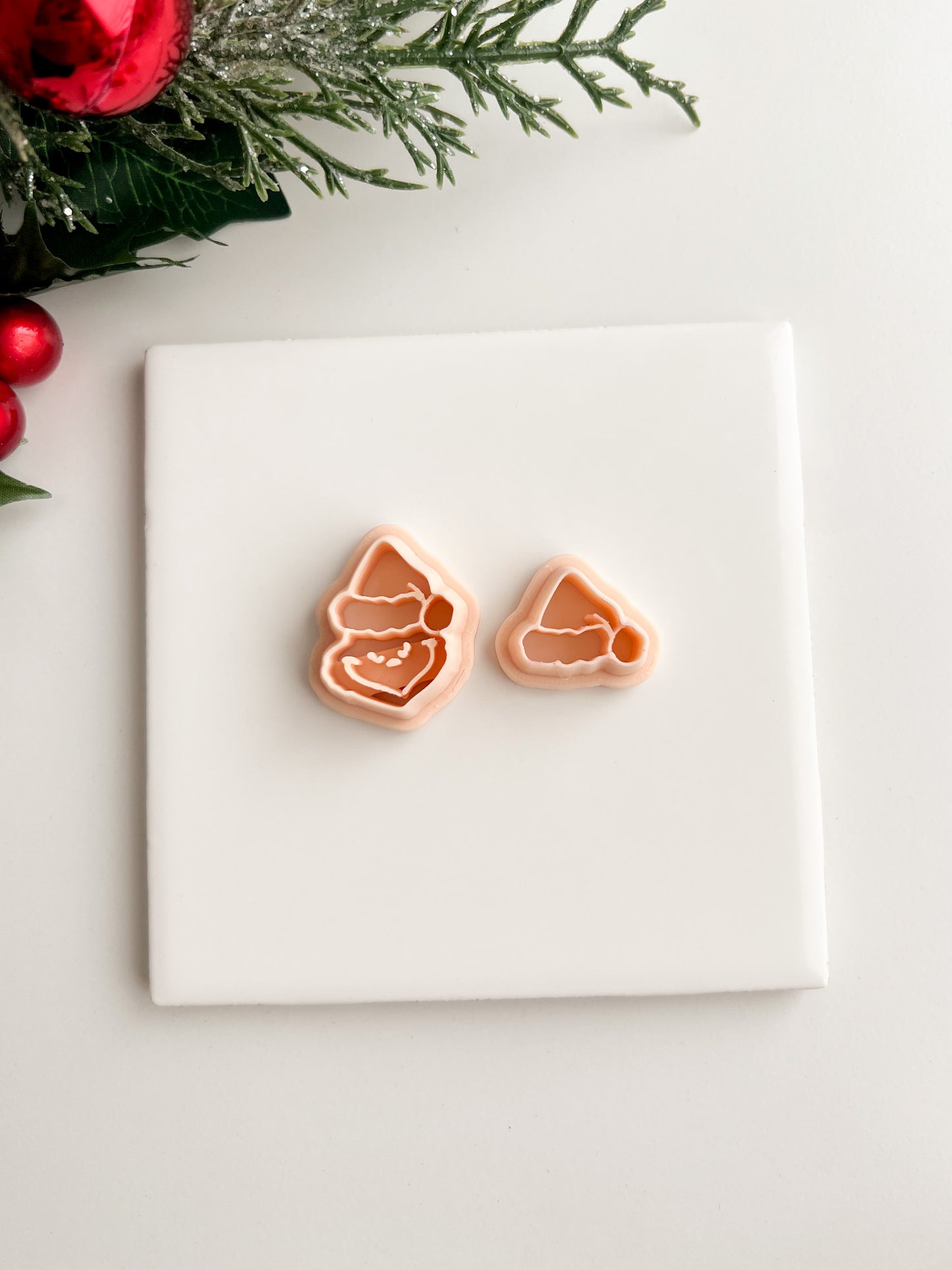 Grinch Head Set Clay Cutter | Grinch Head Set Polymer Clay Cutter for DIY Christmas Earrings Holiday-Themed Jewelry and Handmade Festive Accessories