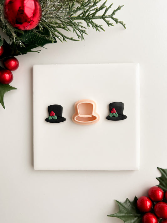 Christmas Carol Scrooge Hat Clay Cutter | Christmas Carol Scrooge Hat Polymer Clay Cutter for DIY Dickens-Themed Earrings Holiday Jewelry and Handmade Festive Accessories