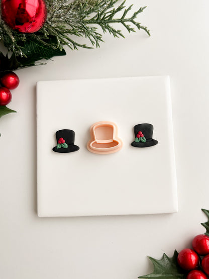 Christmas Carol Scrooge Hat Clay Cutter | Christmas Carol Scrooge Hat Polymer Clay Cutter for DIY Dickens-Themed Earrings Holiday Jewelry and Handmade Festive Accessories